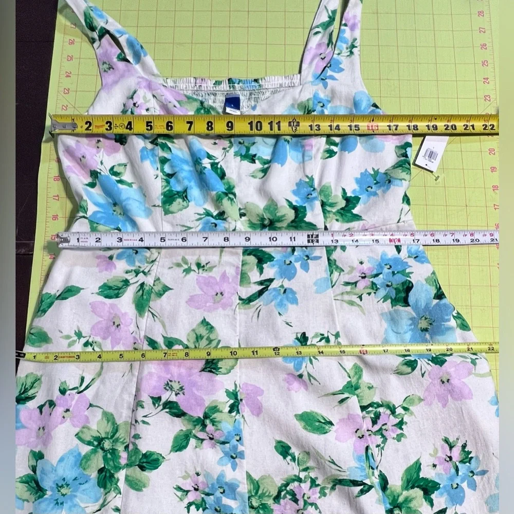 Old Navy cottage country flower garden linen sundress sun dress smocked new‎ nwt